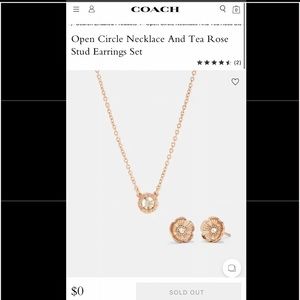 Coach necklace and earrings set